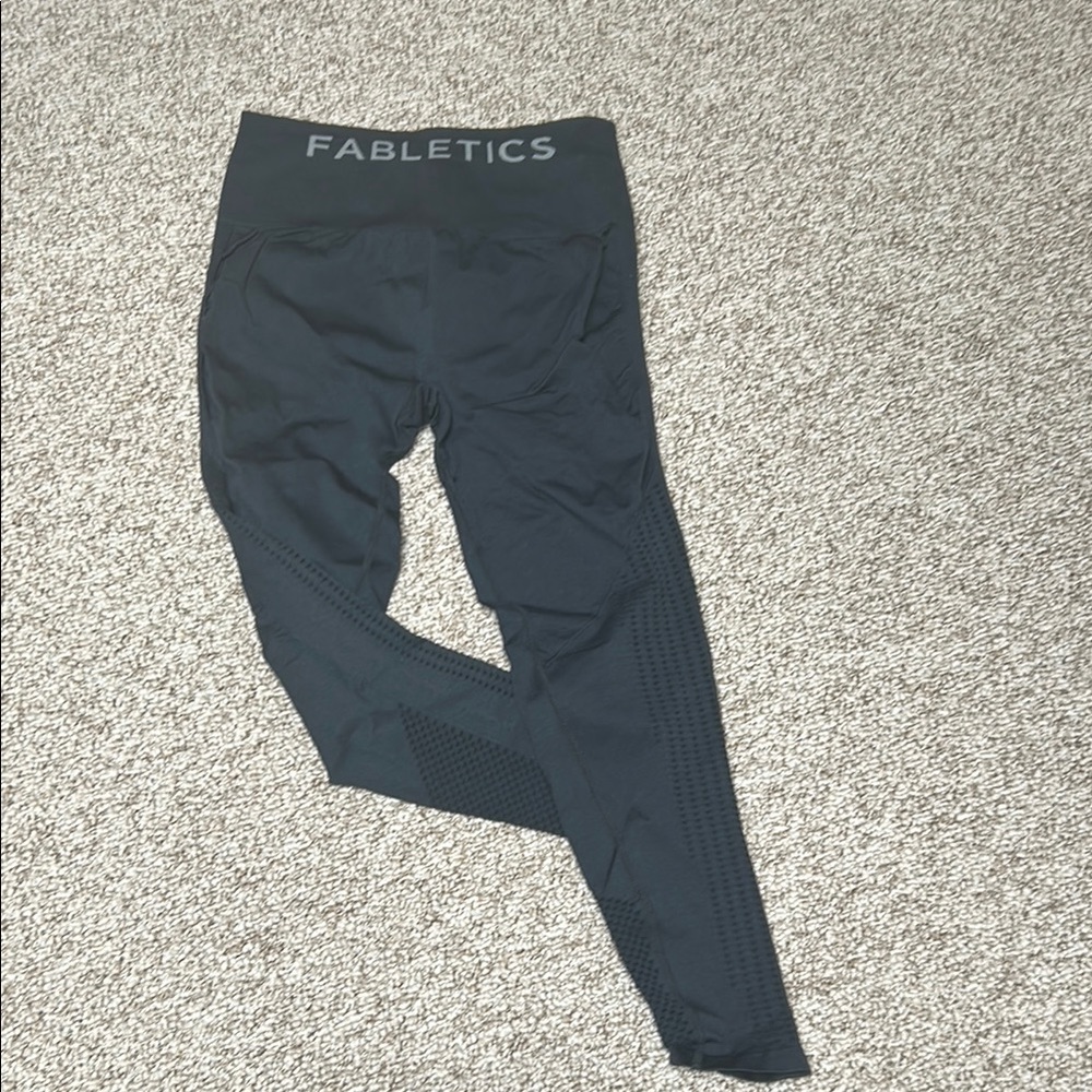 Fabletics Black Logo Performance Leggings